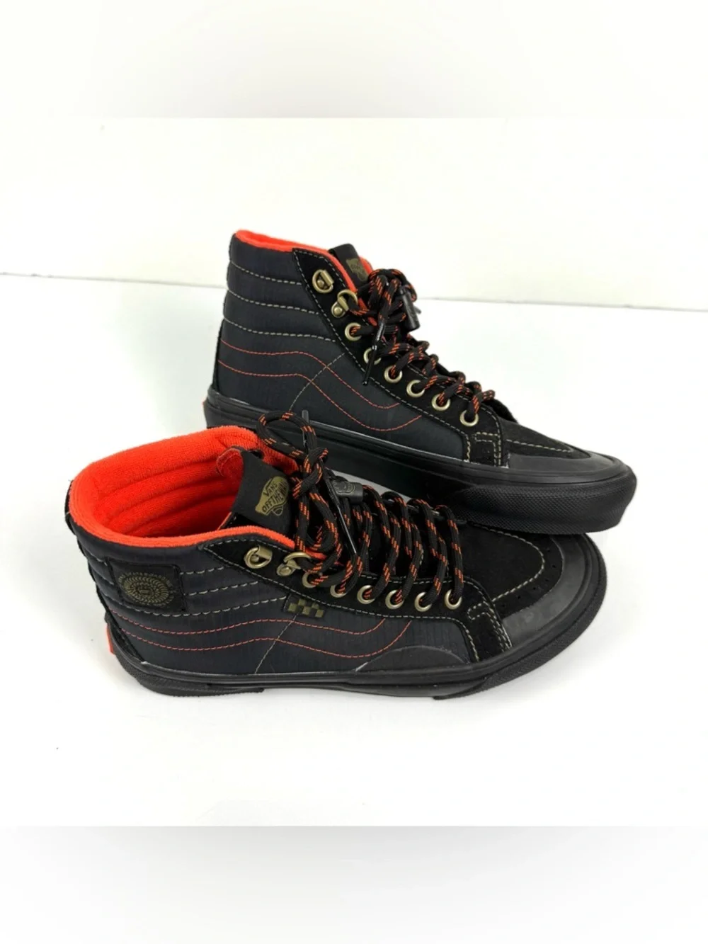 Vans Skate x Spitfire Sk8-Hi Reissue Black & Flame Lace Shoes Men’s Sz 6.5 NEW